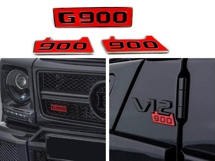 Brabus Logo G900 Style Metal Fender Emblem Badges for Mercedes-Benz W463 G-Class 3 pcs